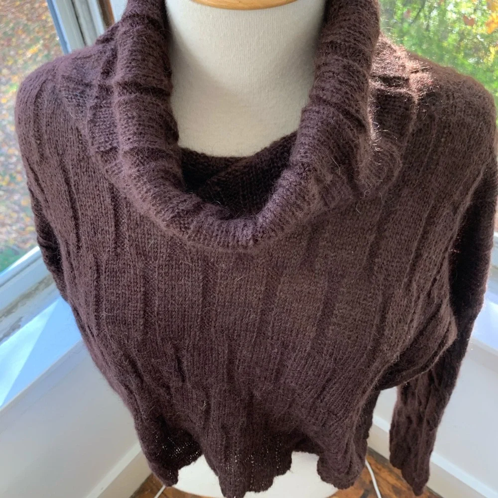 POLES soft mohair blend cable knit cowl neck - Picture 3 of 8
